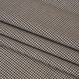 Stretch Viscose and Polyester Suiting - Black, Brown and White Tattersall Check - Designer Deadstock