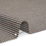 Stretch Viscose and Polyester Suiting - Black, Brown and White Tattersall Check - Designer Deadstock