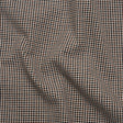 Stretch Viscose and Polyester Suiting - Black, Brown and White Tattersall Check - Designer Deadstock
