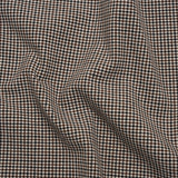 Stretch Viscose and Polyester Suiting - Black, Brown and White Tattersall Check - Designer Deadstock