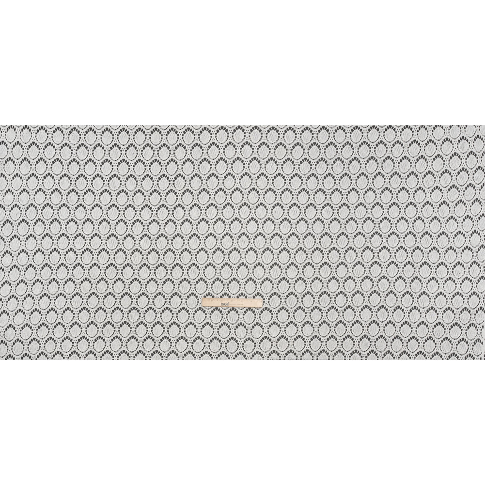 Cotton Crochet Lace - Off White Dots in Ovals - Designer Deadstock