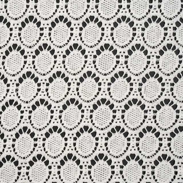 Cotton Crochet Lace - Off White Dots in Ovals - Designer Deadstock