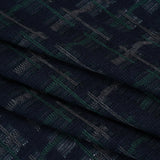 Acrylic Sweater Knit - Navy Blue, Dark Green and Gray Plaid - Designer Deadstock