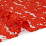 Corded Lace - Red Orange Floral - Designer Deadstock