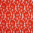Corded Lace - Red Orange Floral - Designer Deadstock