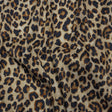 Stretch Polyester Woven Print - Beige, Brown and Black Leopard Spots - Deadstock