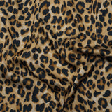 Soft Stretch Polyester Satin Print - Beige, Brown and Black Leopard Spots - Deadstock