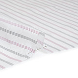 Polyester Twill Lining - White, Black and Cranberry Red Stripes - Deadstock