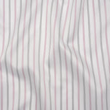 Polyester Twill Lining - White, Black and Cranberry Red Stripes - Deadstock