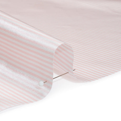 Polyester Lining - Light Pink and White Candy Stripes - Deadstock