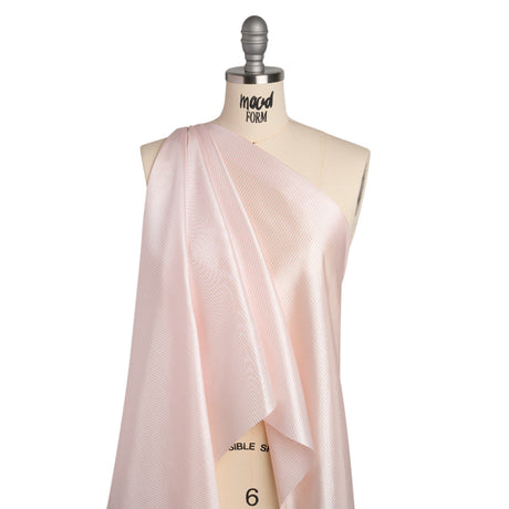Polyester Lining - Light Pink and White Candy Stripes - Deadstock