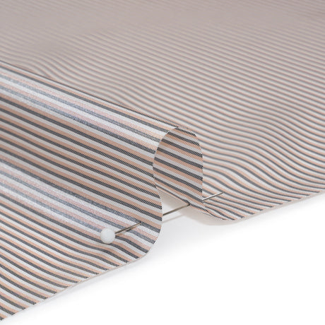 Polyester Lining - Pink, White and Gray Shadow Stripes - Deadstock