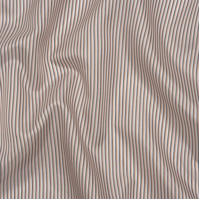 Polyester Lining - Pink, White and Gray Shadow Stripes - Deadstock