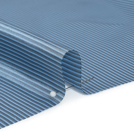 Polyester Lining - Blue and Gray Shadow Stripes - Deadstock