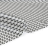 Polyester Twill Lining - White and Gray Ticking Stripes - Deadstock