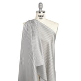 Polyester Twill Lining - White and Gray Ticking Stripes - Deadstock