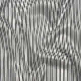 Polyester Twill Lining - White and Gray Ticking Stripes - Deadstock