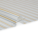 Stretch Polyester Lining - Cream, Gold and Navy Ticking Stripes - Deadstock