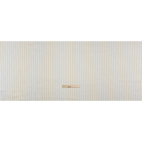 Stretch Polyester Lining - Cream, Gold and Navy Ticking Stripes - Deadstock