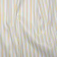 Stretch Polyester Lining - Cream, Gold and Navy Ticking Stripes - Deadstock