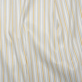Stretch Polyester Lining - Cream, Gold and Navy Ticking Stripes - Deadstock