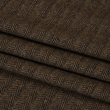 Wool Blend Twill - Brown and Black Herringbone - Deadstock