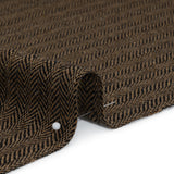 Wool Blend Twill - Brown and Black Herringbone - Deadstock