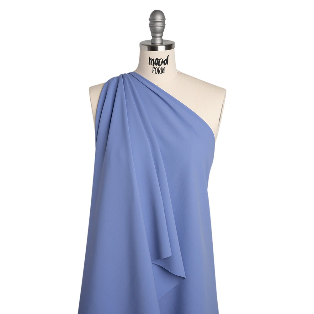 Stretch Creped Polyester Twill - Periwinkle - Deadstock