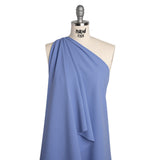 Stretch Creped Polyester Twill - Periwinkle - Deadstock