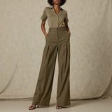 Carbon Brushed Stretch Khaki Twill - Taupe - Averill Collection