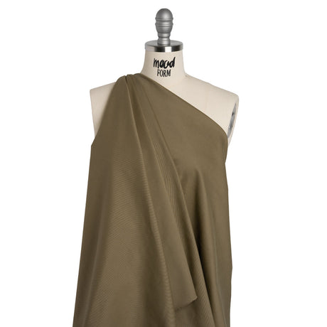 Carbon Brushed Stretch Khaki Twill - Taupe - Averill Collection