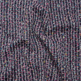 Wool Blend Novelty Tweed - Pink, Navy and White Stripes - Deadstock