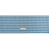 Cotton Blend Slubbed Woven - Blue and White Houndstooth - Deadstock