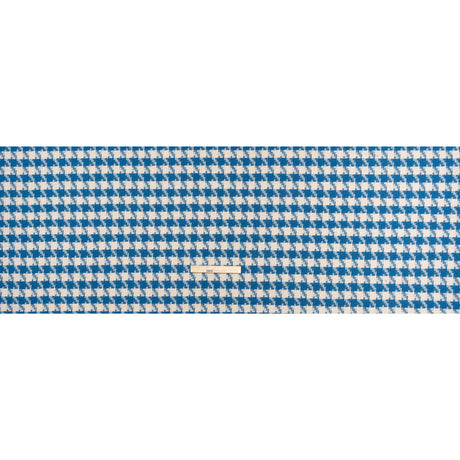 Cotton Blend Slubbed Woven - Blue and White Houndstooth - Deadstock
