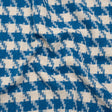 Cotton Blend Slubbed Woven - Blue and White Houndstooth - Deadstock