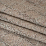 Wool Blend Boucle Tweed - Cream and Taupe Raised Windowpane Checks - Deadstock