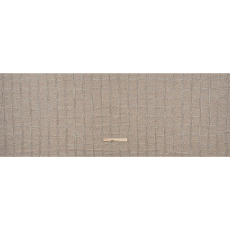 Wool Blend Boucle Tweed - Cream and Taupe Raised Windowpane Checks - Deadstock