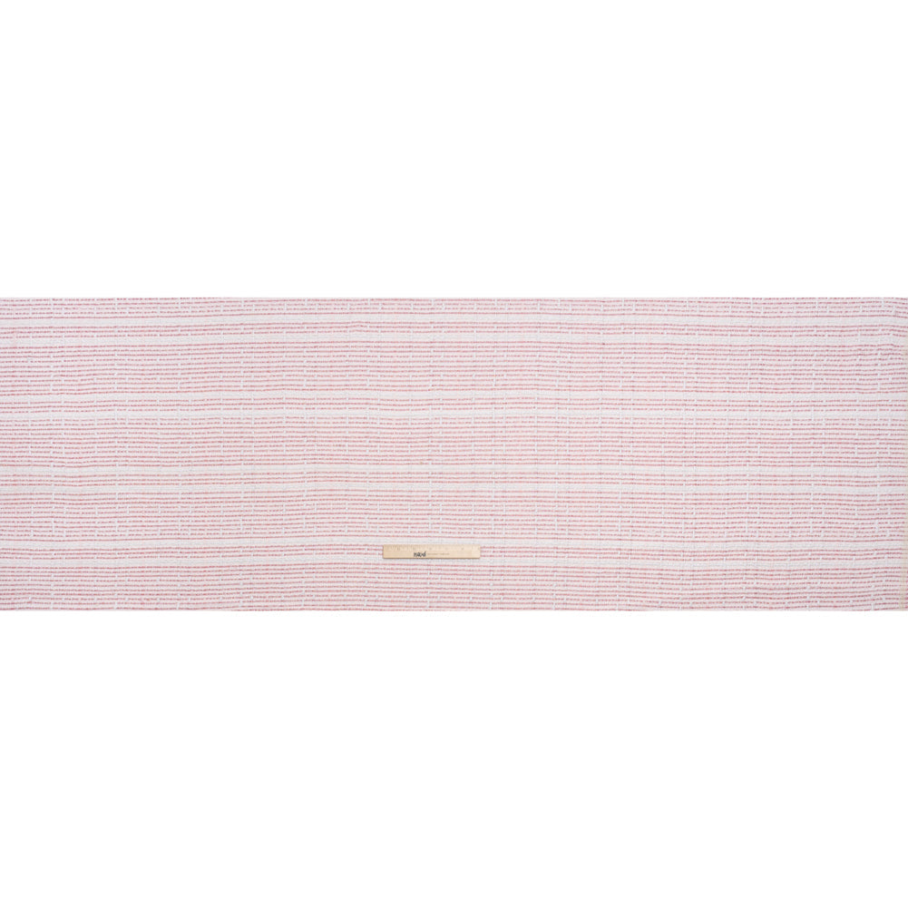 Metallic Tactile Tweed - Iridescent Rainbow, White and Pink Plaid - Deadstock