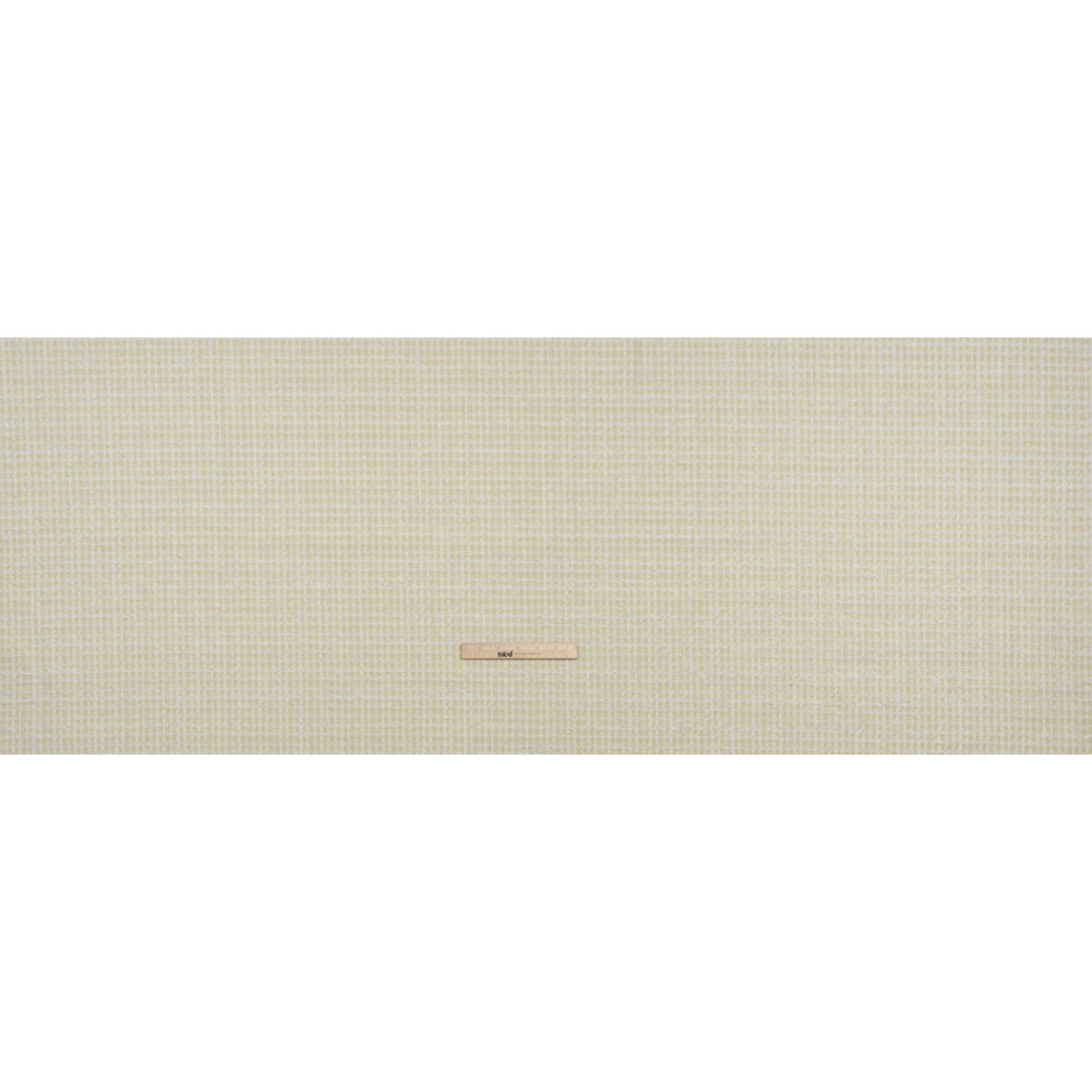 Fluffy Tweed - Cream and White Mini Windowpane Checks - Deadstock