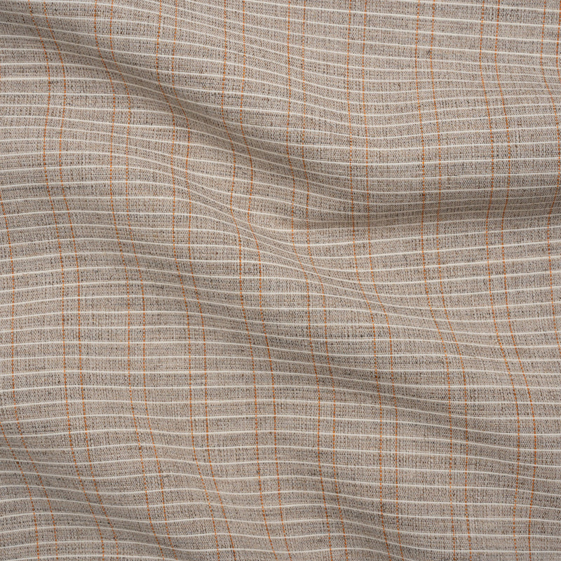 Heavyweight Horsehair Hymo Interlining - Gray, White and Orange Stripes