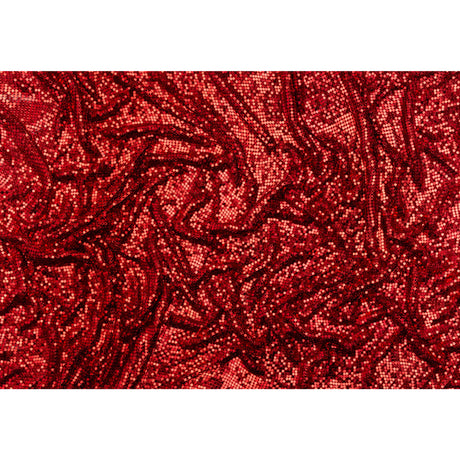 Aluminum Chainmail Fabric Panel, 3mm Tubular - Red - Joan Collection