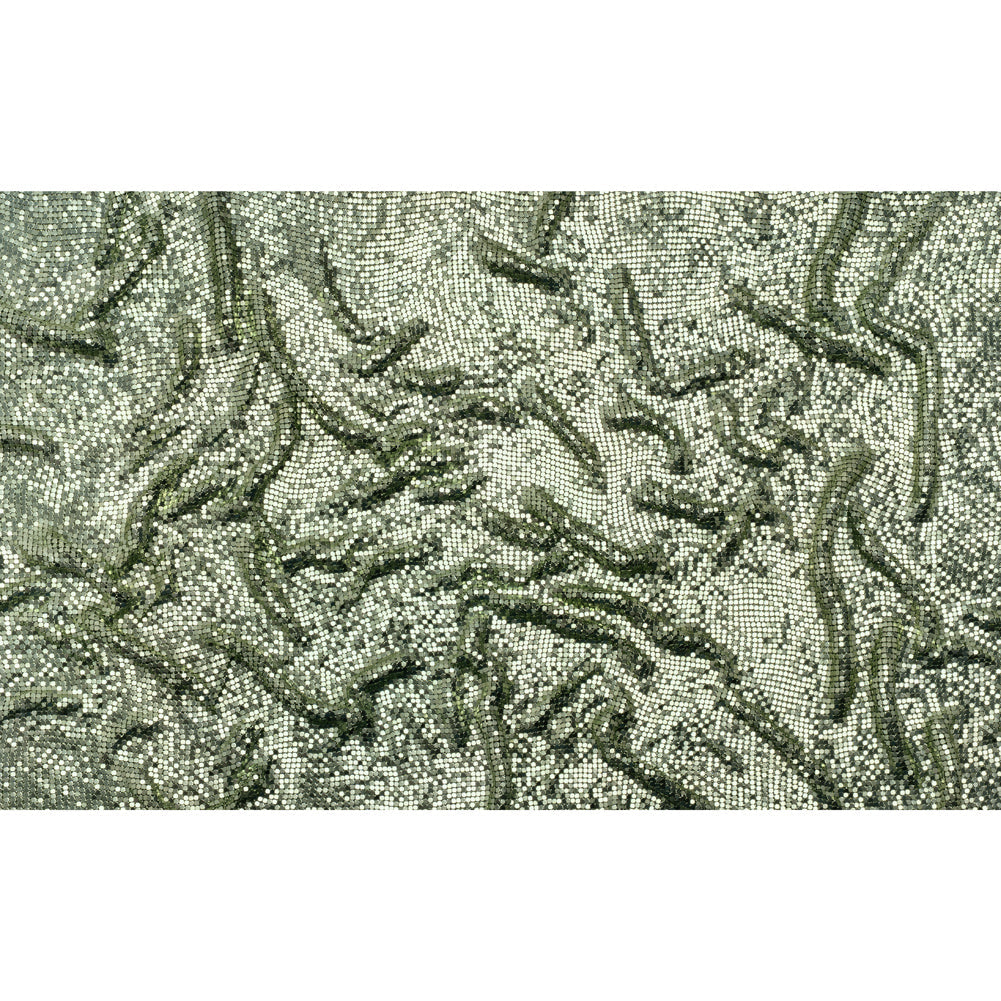 Aluminum Chainmail Fabric Panel, 3mm Tubular - Sage Green - Joan Collection