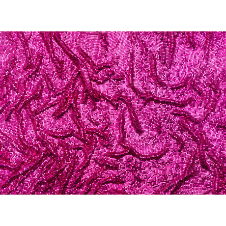 Aluminum Chainmail Fabric Panel, 3mm Tubular - Hot Pink - Joan Collection