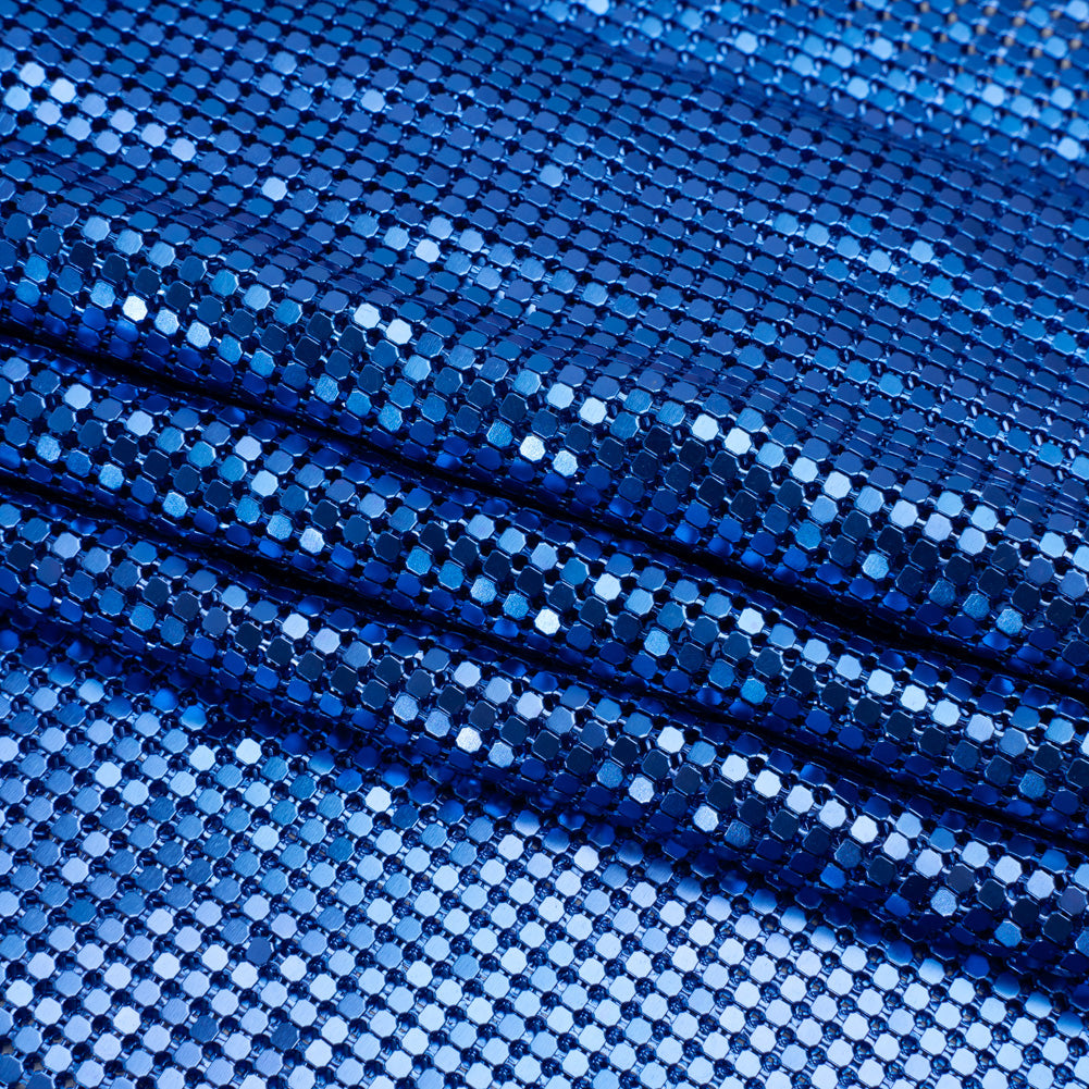 Aluminum Chainmail Fabric Panel, 3mm Tubular - Royal Blue - Joan Collection