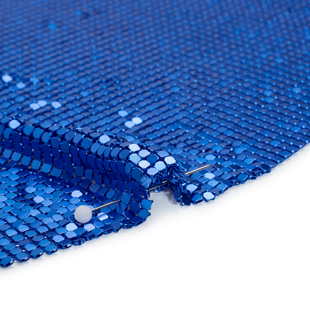 Aluminum Chainmail Fabric Panel, 3mm Tubular - Royal Blue - Joan Collection