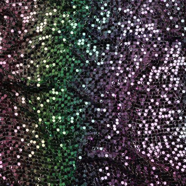 Aluminum Chainmail Fabric Panel, 3mm - Rainbow Oil Slick - Joan Collection