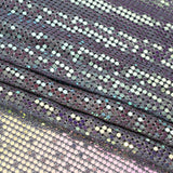 Aluminum Chainmail Fabric Panel, 3mm - Light Purple and Lime Green Oil Slick - Joan Collection