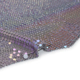 Aluminum Chainmail Fabric Panel, 3mm - Light Purple and Lime Green Oil Slick - Joan Collection