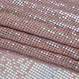 Aluminum Chainmail Fabric Panel, 3mm - Rose Pink and Beige Oil Slick - Joan Collection