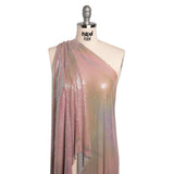 Aluminum Chainmail Fabric Panel, 3mm - Rose Pink and Beige Oil Slick - Joan Collection